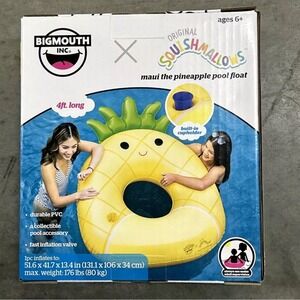 BigMouth, Squishmallows Maui the Pineapple Pool Float, 51.6" x 41.7" x 13.4" NEW